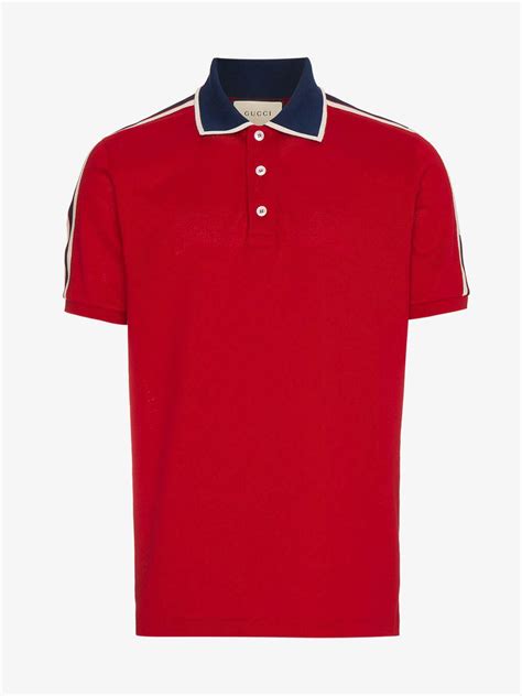 red gucci stripe polo shirt|gucci polo shirt price.